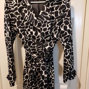 Giraffe print trench coat